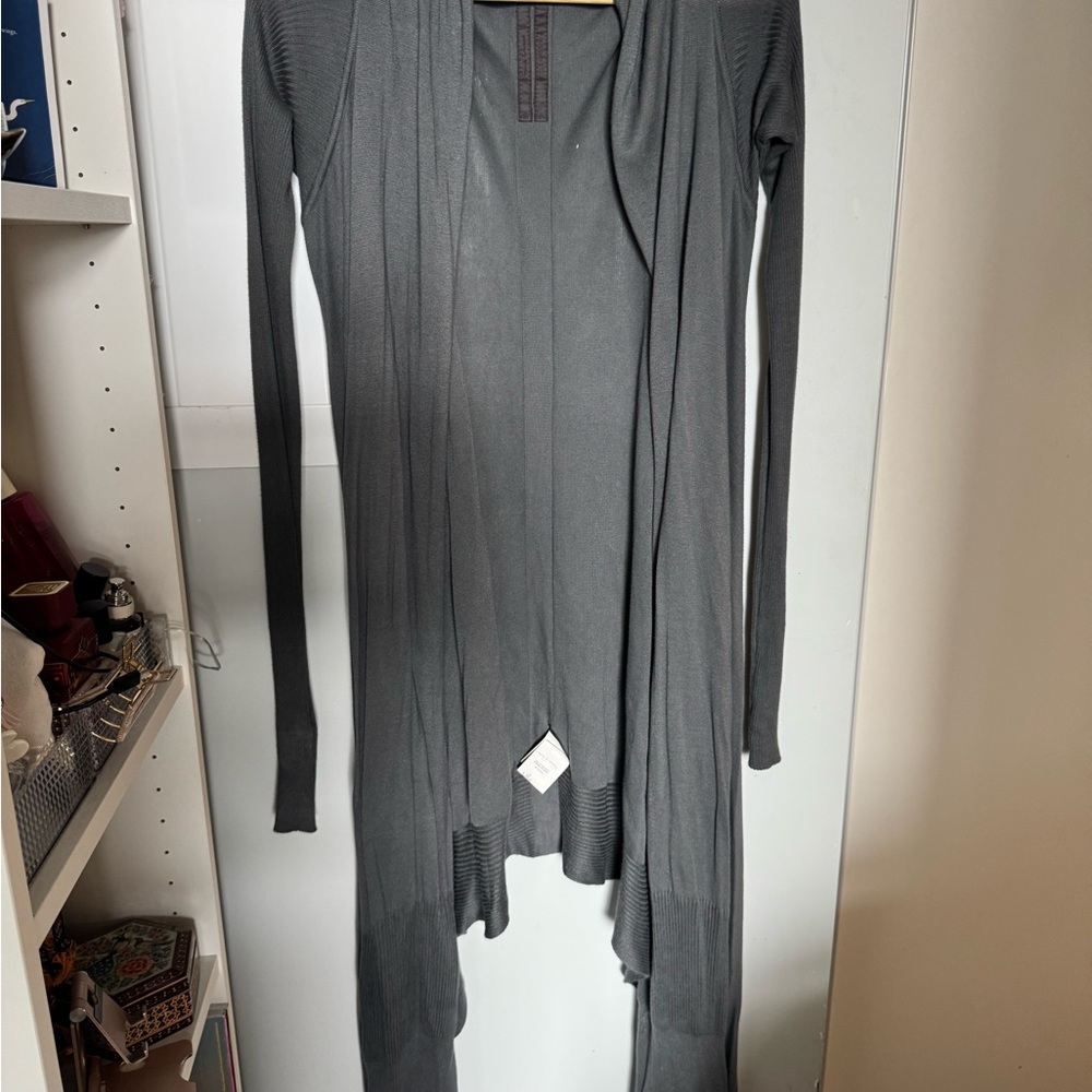 Rick Owens DRKSHDW SS2010 Charcoal Open Front Cardigan